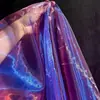 Noche Púrpura Azul Noche Soñador Gradiente Líquido Acuoso Tejido de Organza Estilo Nacional Malla Vestido Hanfu Tejido de Diseñador