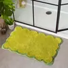 Tapete de Chão Absorvente de Renda Simples Imitação de Caxemira Porta de Banheiro Antiderrapante, Resistente à Sujeira e ao Desgaste Tapete Doméstico Macio
