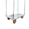 Carro de Tela de Hierro Resistente para Transporte Logístico, Plataforma Plana de Armadura con Barras, Carro de Tela de Rotación para Comercio Electrónico Empujado a Mano