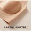 Sujetador inalámbrico push-up de satén y encaje estilo francés para mujer, ropa interior tipo camiseta sin mangas con tirantes anchos anti-caída