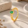 Anillo de Jadeíta Verde Natural con Certificado Nuevo Estilo Nacional Chino Patrón Floral Nube Auspiciosa Hueco Incrustado con Piedras Preciosas para Mujer