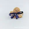 Sombrero de paja de rafia, adorno colgante de ganchillo, pequeño colgante ondulado, accesorios DIY hechos a mano estilo coreano, materiales y componentes al por mayor