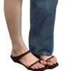 Versión en Stock~Sandalias de Tira Única con Punta de Tanga de Terciopelo Casual Simple para Mujer, Chanclas Retro de Verano con Tacón de Cuña y Punta Cuadrada para Exteriores