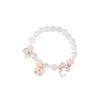 Pulseira de Cristal Cão Canela Ins para Meninas Sanrio Casal Cristal Cristal Rosa Pulseira Floral Estudante Melhor Amigo Presente
