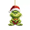 Nuevo colgante creativo de dibujos animados navideños transfronterizos del Grinch, adorno colgante acrílico para decoración de árbol de Navidad