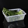 Cesta grande de plástico grueso rectangular para lavar verduras de cocina, cesta de plástico con marco giratorio, cesta de drenaje para verduras y frutas, cesta de almacenamiento