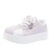 Zapatillas de Suela Gruesa Bell 2026 Nuevo Otoño para Mujer con Puntadas de Encaje, Zapatos Blancos Casuales Versátiles de Nicho B3201