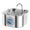 Dispensador de Agua para Mascotas de Acero Inoxidable Alimentador Inteligente de Agua Led para Gatos y Perros Purificación de Agua de Doble Capa Plato para Beber Tazón de Agua