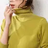 Gran cantidad de suéteres asequibles preferenciales para otoño e invierno con cuello alto para mujer, cuello de pelo, suéter pullover versátil, suéter base ajustado