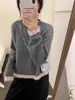 Suéter Grosso e Quente Estilo Coreano 2026 Outono/Inverno Novo para Mulheres, Lã Pura, Gola Redonda, Macio e Solto, Blusa Versátil de Manga Longa
