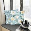 Nueva funda de almohada con estampado de flores blancas para el hogar, dormitorio, sofá, funda de almohada decorativa, funda de cojín supersuave con borde cruzado