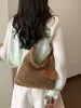 Bolso de hombro versátil de gran capacidad, tejido estilo coreano, para mujer, nuevo modelo 2026, estilo casual de vacaciones, bolso de playa