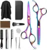 Tijeras de peluquería de gama media de 6.0 pulgadas, tijeras de barbero, tijeras planas, tijeras para flequillo, tijeras de dientes, tijeras finas, tornillo blanco 6H