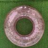 Anillo de natación transparente de PVC al por mayor de fábrica con polvo dorado, lentejuelas doradas, anillo de natación rosa, flotador inflable transparente