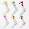 Calcetines de Media Pantorrilla para Mujer para Deportes Yoga con Encaje Bordado, Calcetines Deportivos Profesionales Antideslizantes para Entrenamiento Pilates Fitness