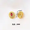 Nuevo anillo de cobre bañado en oro con incrustaciones de diamantes, caja mágica, cara de anillo pasante, accesorios de joyería hechos a mano con cuentas para pulsera y collar de cristal DIY