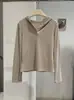 KEKEZOON Camiseta de Manga Larga con Capucha y Botones de Color Sólido Forrada de Polar para Mujer, Capa Interior Adelgazante Otoño/Invierno 9270