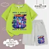 Restaurante de Suzy Conjunto de Pantalón Corto de Manga Corta para Niños Verano Algodón Puro Estampado de Dibujos Animados Ropa Casual de Dos Piezas para Niños Verano