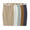 CL26218-26 Otoño Ajustada Elástica Cordón Espalda Abertura Sexy Pura Deseo Ceñida a la Cadera Ceñida a la Cadera Falda Femenina Falda con Abertura