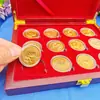 Monedas Conmemorativas de Año Nuevo, Adornos Imitación Oro de los Doce Signos del Zodiaco, Set de Lámina de Oro, Regalos para Ventas de Seguros de Vida, Suministro Directo