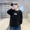 Sudadera con Estampado de Manga Larga y Cuello Redondo Nueva y Moderna para Niños 2026, Top Casual Elegante de Otoño