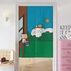 Cortina de Puerta de Dibujos Animados para Uso Doméstico, Cortina Divisoria de Dormitorio, Cortina Divisoria de Cocina y Baño, Cortina de Tela sin Taladro, Media Cortina