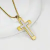 Joyería de Comercio Exterior, Colgante de Cruz de Acero Inoxidable de Venta Caliente Transfronteriza, Collar de Acero de Titanio para Hombre Moderno de Hip-Hop Personalizado