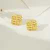 Pendientes geométricos irregulares retro transfronterizos nuevos para mujer, simples, Joker, creativos, diseño de presión de aceite de acero de titanio, joyería al por mayor