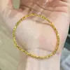 Pulsera de Cuerda con Sello de Cuentas Redondas Doradas Finamente Trituradas Estrella Dorada Río Didi Ball Pulsera de Oro 18k Pulsera de Cuentas Doradas Pequeñas