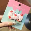 Grampo de Cabelo Xadrez Vermelho Bolinhas Retro Laço Coração Girly Maçã Cereja Franja Girly