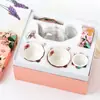 Juego de Tazas de Café Estilo Europeo Cerámica Taza y Platillo de Café Taza de Té Floral Té de la Tarde Juego de Té Caja de Regalo Creativa Regalo Estilo Tendencia Nacional