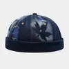 Sombreros de Moda Europeos y Americanos sin Visera con Estampado de Hojas, Gorras de Mezclilla Desgastada Personalizadas para Hombres y Mujeres