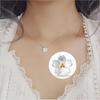 Moda Estilo Coreano Romântico Lindo Colar de Clavícula Flor de Cerejeira para Mulheres