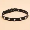 Collar de cuero con remaches estilo Harajuku, estilo japonés y coreano, estilo punk callejero, cadena de clavícula para mujer, collar de discoteca, joyería creativa