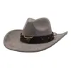 Sombrero de Cowboy de Gamuza para Mujer Pareja Estilo Occidental Primavera Transfronterizo Estilo Étnico Sombrilla Sombrero Protector Solar Sombrero Jazz Sombrero de Ala Grande