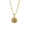 Juego de joyería de collar y anillo de oro rosa arena, moda, temperamento, lujo, nicho, para mujer, accesorios de joyería de mano al por mayor
