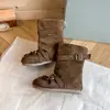 Botas de balé estilo coreano para meninas, novos sapatos com laço estilo francês outono 2026, botas infantis retrô de cano alto justas
