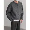 Tops de Otoño e Invierno Coreanos Simples de Punto con Cuello Henley para Hombre Marca de Alta Gama Moderna Ins Suéter de Punto Básico Moderno