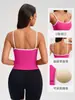 Camisola de Espalda con Bloques de Color y Almohadillas en el Pecho, Estilo Corto para Mujer, Ropa Interior, Capa Base, Top para Fitness Yoga Yg-1001