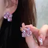 Brincos Super Fada Rosa Cristal de Açúcar Tridimensional 2025 Novo Design de Nicho Brincos com Pino de Prata Brincos Elegantes para Mulheres