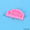 Molde de Silicone para Assar Bolo Letras Maiúsculas e Minúsculas em Inglês Cartão de Chocolate Feliz Aniversário Decoração de Bolo