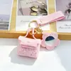 Colgante para Bolsa de Auriculares, Espejo Pequeño, Llavero de Mini Bolsa, Colgante Estilo Coreano, Almacenamiento para Bolsas, Accesorio de Moda con Purpurina
