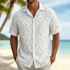 Comércio Exterior Transfronteiriço AliExpress Cardigã Masculino de Manga Curta Camisa Havaiana Casual com Leve Elasticidade e Estampa Digital 3D