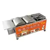 Assador Giratório Automático a Gás e Carvão Estilo Rock, Forno Orleans, Grelha Comercial para Asas e Coxas de Frango, Carrinho de Churrasco para Exterior
