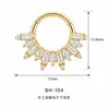 Anillo de nariz de titanio F136 incrustado con circón brillante para mujer, joyería para piercing corporal de titanio G23, disponible al por mayor