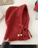 Balaclava Feminina Nova Outono e Inverno Quente Casal Peça Única Chapéu Cachecol Tricô Peça Única Chapéu de Lã Misturada