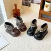 Botas negras de cuero forradas de felpa para niñas, botines de invierno para niños, botas de princesa con lazo para bebé niña