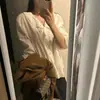 Ins2026 Coreano Nuevo Producto de Principios de Primavera Estilo Coreano Encaje Empalmado Volantes Plisados Camisa de Manga Larga Top para Mujer