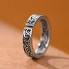Chiba Nuevo Anillo vintage de plata tailandesa 925 con patrón de hierba Tang para hombres y mujeres, estilo antiguo, anillo para el dedo índice para niños, regalo