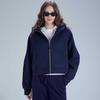 Chaqueta Deportiva de Estilo Nuevo con Capucha y Forro Polar, Holgada, para Mujer, Cuello Alto, Sudadera Gruesa Elástica para Fitness, Running, Sudoración, Ropa de Fitness